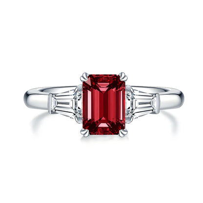 MuShan Designer Jewelry 925 Sterling Silver Ring High Carbon Diamond Gemstones Rings Band for Women Rhodium Plated  Fine Jewel