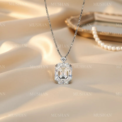 MUSHAN Luxury Jewelry 925 Sterling Silver Necklace For Women 22 Carat HCD Green Gemstones Dangle Pendant Necklace Fine Jewelry