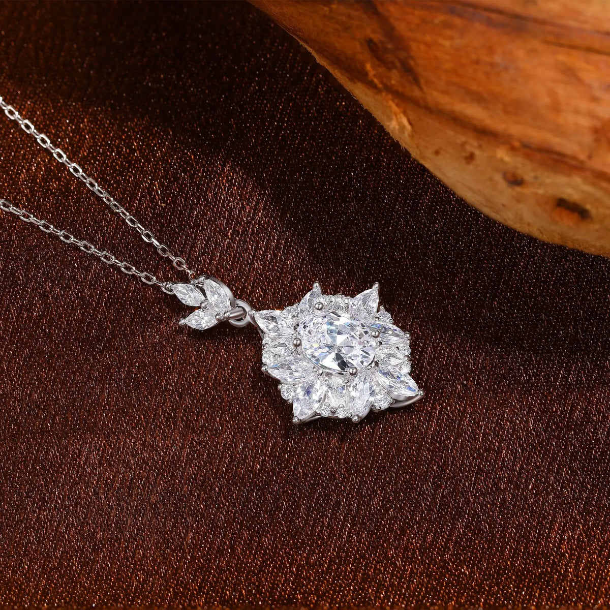 MuShan Brand Jewelry 925 Sterling Silver Necklace Zircon 7A Choker Vacation Ladies 18K Real Gold Plated Premium Jewelry Pendant