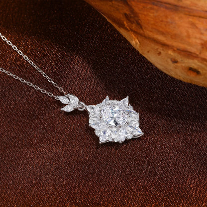 MuShan Brand Jewelry 925 Sterling Silver Necklace Zircon 7A Choker Vacation Ladies 18K Real Gold Plated Premium Jewelry Pendant