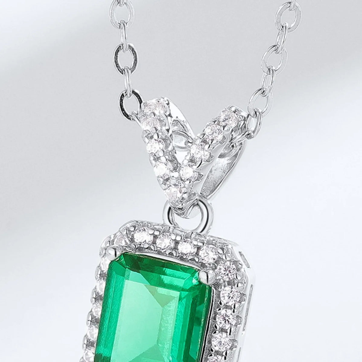 MUSHAN Luxury Jewelry 925 Sterling Silver Chain Pendant Necklace Lab Grown Emerald Ruby Gemstones Necklaces Pendants GRC Jewelry