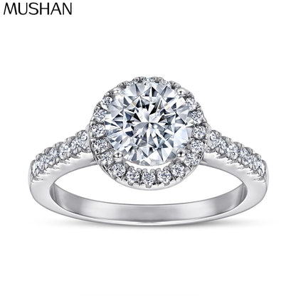 MuShan Jewelry 925 Sterling Silver Ring Wedding Band High Carbon Diamond Vintage Style Gift  Her Women Rings Fine Jewelry