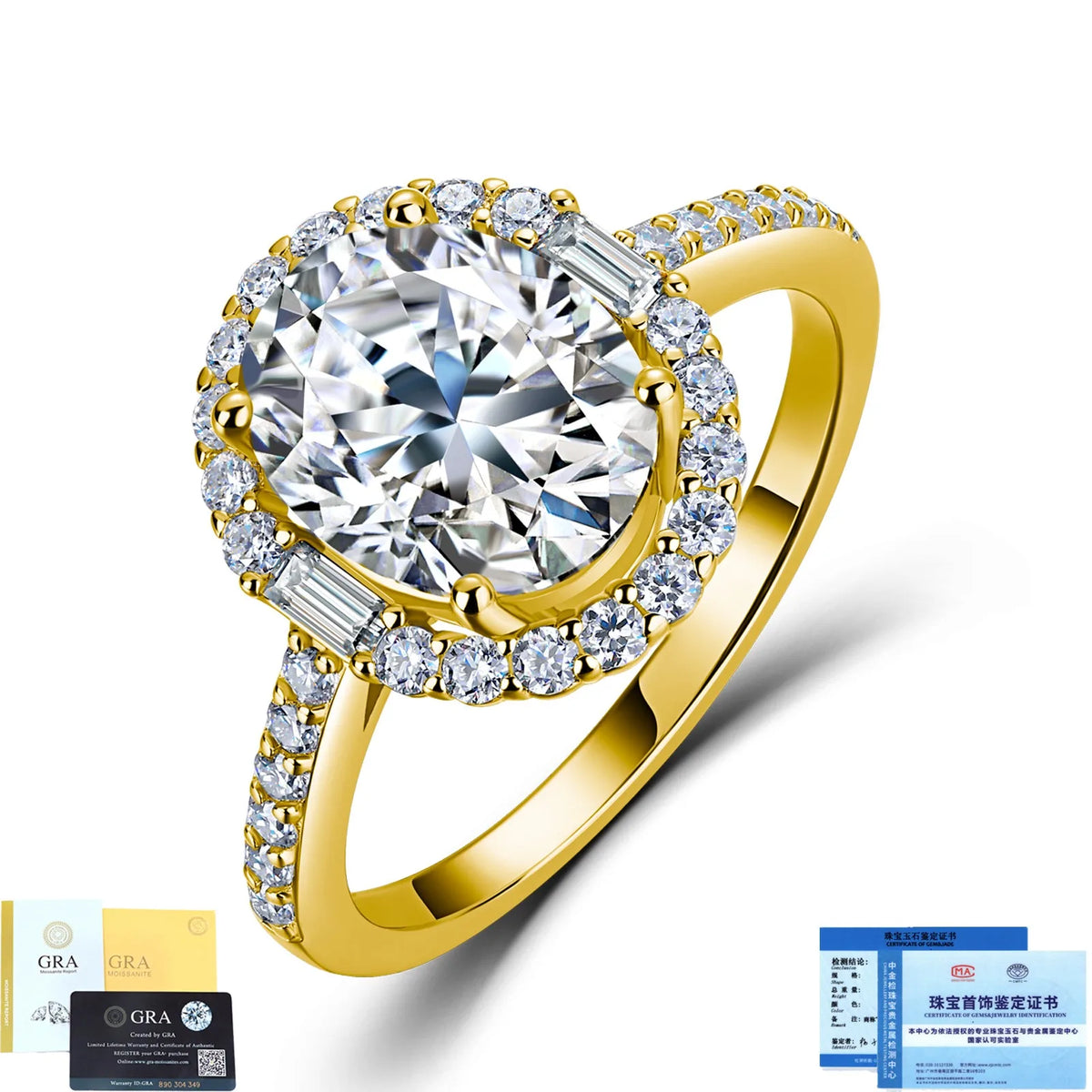 MUSHAN Luxury Jewelry 925 Sterling Silver Ring Band Women GRA Certificated Moissanite Diamond Emerald D Color Rings Fine Jewelry