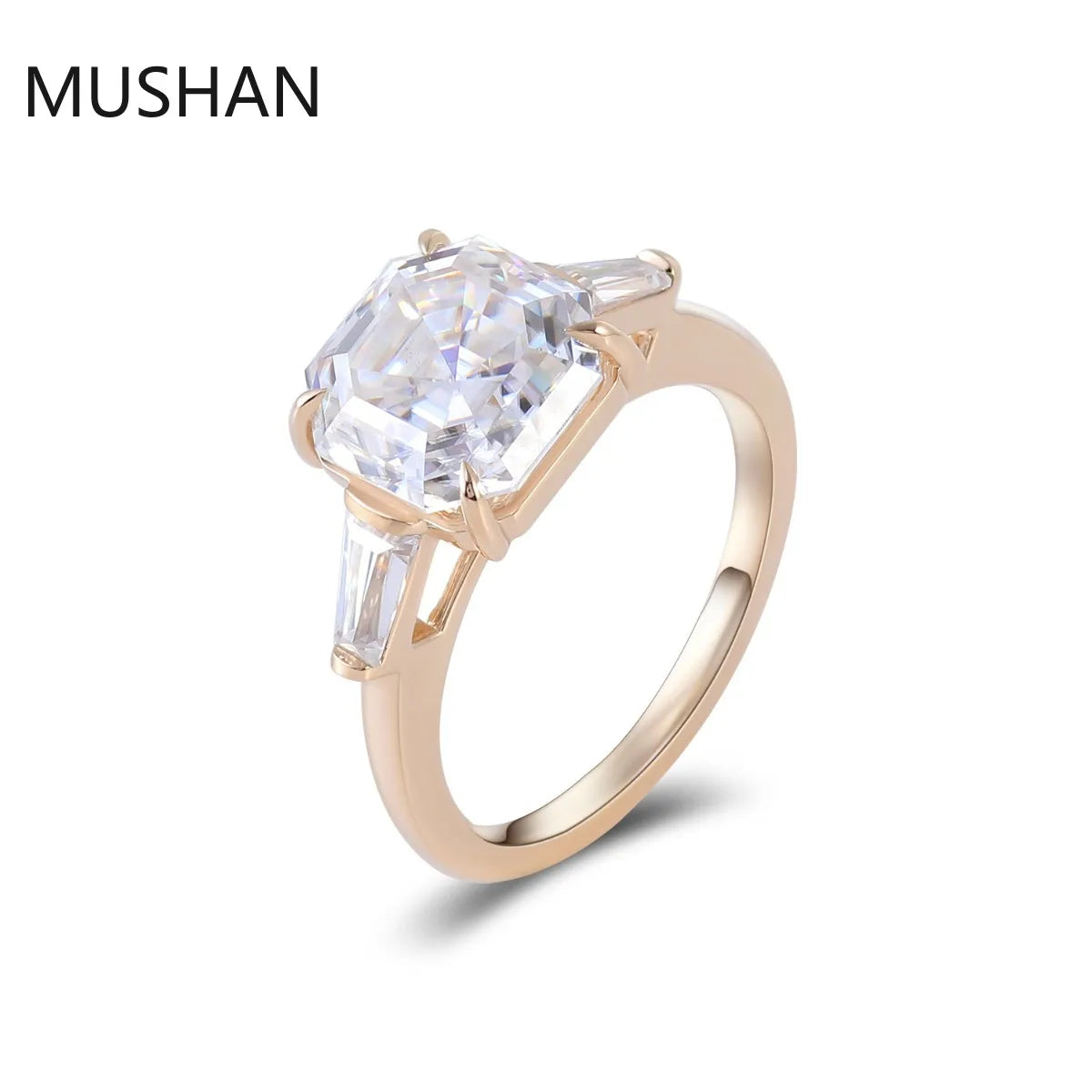 MUSHAN Luxury Custom 14K 18K Gold Rings Band Jewelry With Moissanite Diamond Lab Grown Gemstones Diamond Wedding Ring For Women
