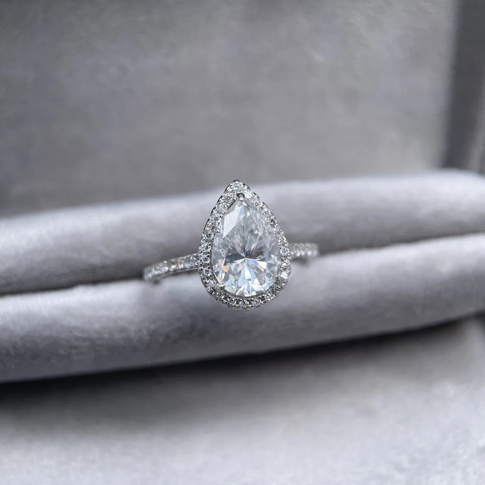 MUSHAN Luxury Jewelry 925 Sterling Silver Ring Band Women GRA Certificated Moissanite Diamond Emerald D Color Rings Fine Jewelry