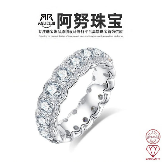 MUHAN Luxury Jewelry  925 Sterling Silver Ring Wedding Band  Women GRA Certificate Moissanite Diamond Rings D Color Fine Jewelry