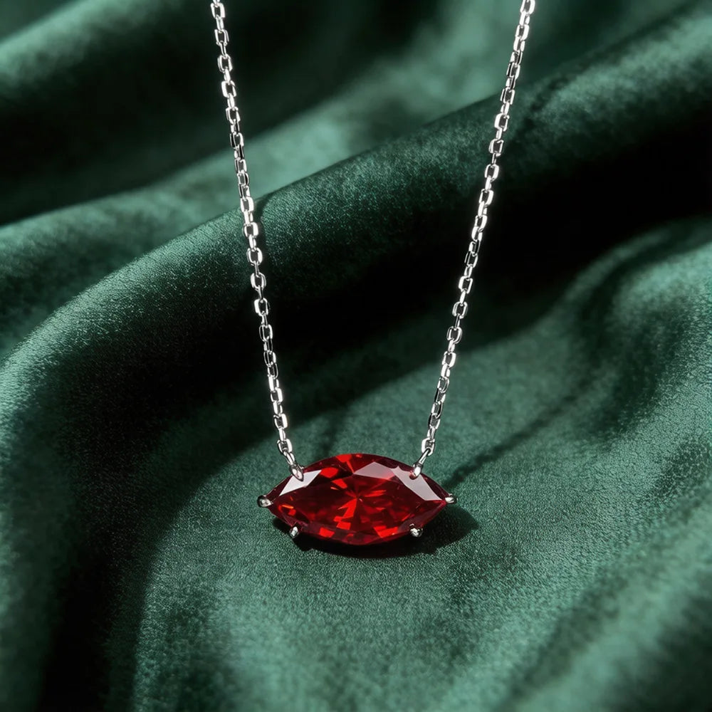 MuShan Jewelry 925 Sterling Silver Necklace Pendant Chain HCD Gemstones Bachelorette Gift Trendy Style Women Necklaces Jewelry