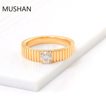 MUSHAN Luxury Custom 10K Gold 14K 18K Gold Rings Band Jewelry Moissanite Diamond Wedding Ring For Women