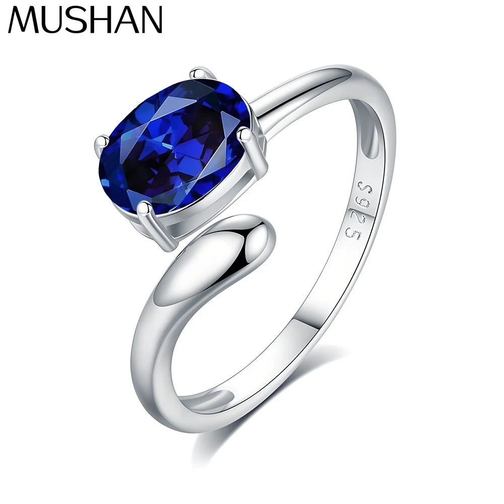 MuShan Jewelry 925 Sterling Silver Ring Wedding Band HCD Gemstones Bachelorette Gift Romantic Style Women Rings Fine Jewelry