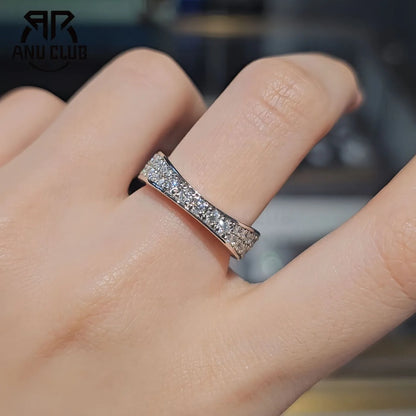 MUHAN Luxury Jewelry  925 Sterling Silver Ring Wedding Band  Women GRA Certificate Moissanite Diamond Rings D Color Fine Jewelry