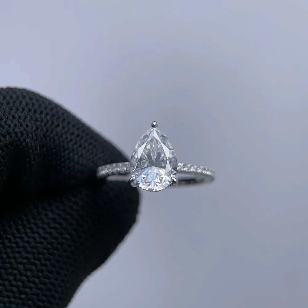 MUSHAN Luxury Jewelry 925 Sterling Silver Ring Band Women GRA Certificated Moissanite Diamond Emerald D Color Rings Fine Jewelry