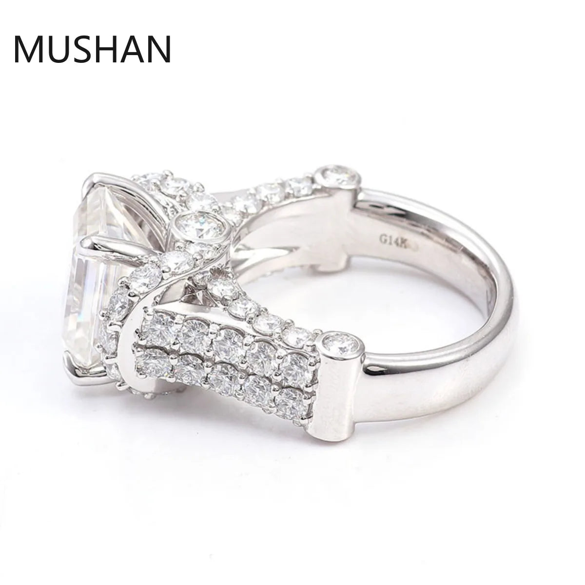 MUSHAN Luxury Custom 14K 18K Gold Rings Band Jewelry With Moissanite Diamond Lab Grown Gemstones Diamond Wedding Ring For Women