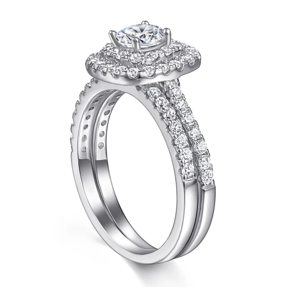 MuShan Jewelry 925 Sterling Silver Ring Wedding Band High Carbon Diamond Elegant Style Girlfriend Gift Women Rings Fine Jewelry