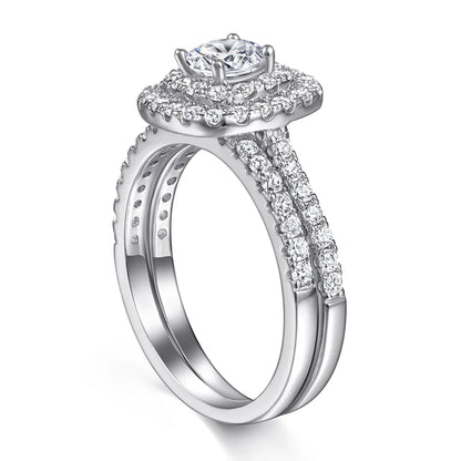 MuShan Jewelry 925 Sterling Silver Ring Wedding Band High Carbon Diamond Elegant Style Girlfriend Gift Women Rings Fine Jewelry