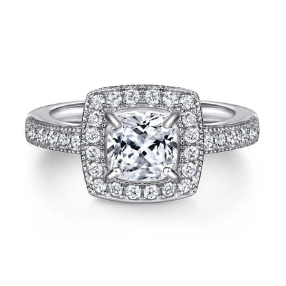 MuShan Jewelry 925 Sterling Silver Promise Engagement Ring 7A Cubic Zirconia  Women Valentine Anniversary  Women Gift