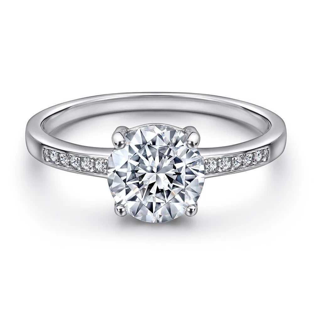 MuShan Jewelry 925 Sterling Silver Rings Bands Engagement Ring 5A Cubic Zirconia  Her Rings Bands Anniversary  Women Gift