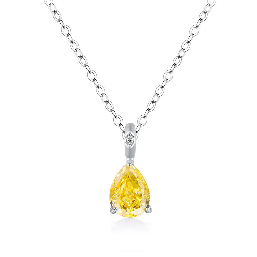 MuShan Jewelry 925 Sterling Silver Necklace Gold Chain HCD Diamonds Minimalist Style Statement Jewelry Women Necklaces Jewelry