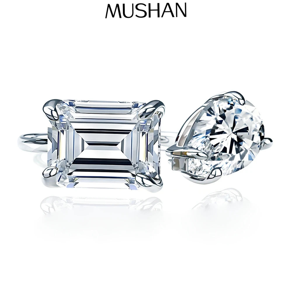 MuShan Brand Jewelry 925 Sterling Silver Ring D Color Moissanite Delicate Ring for Bride 18K Gold Plated MST Patent Fine Rings
