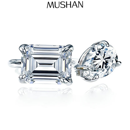 MuShan Brand Jewelry 925 Sterling Silver Ring D Color Moissanite Delicate Ring for Bride 18K Gold Plated MST Patent Fine Rings