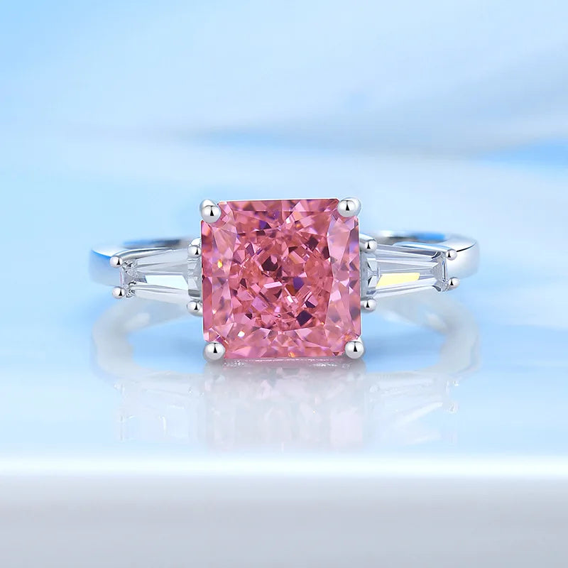 MuShan Brand Jewelry 925 Sterling Silver Ring Cubic Zirconia 5A Grade Oval Romantic Women Real Gold Plated Fine Jewelry Rings