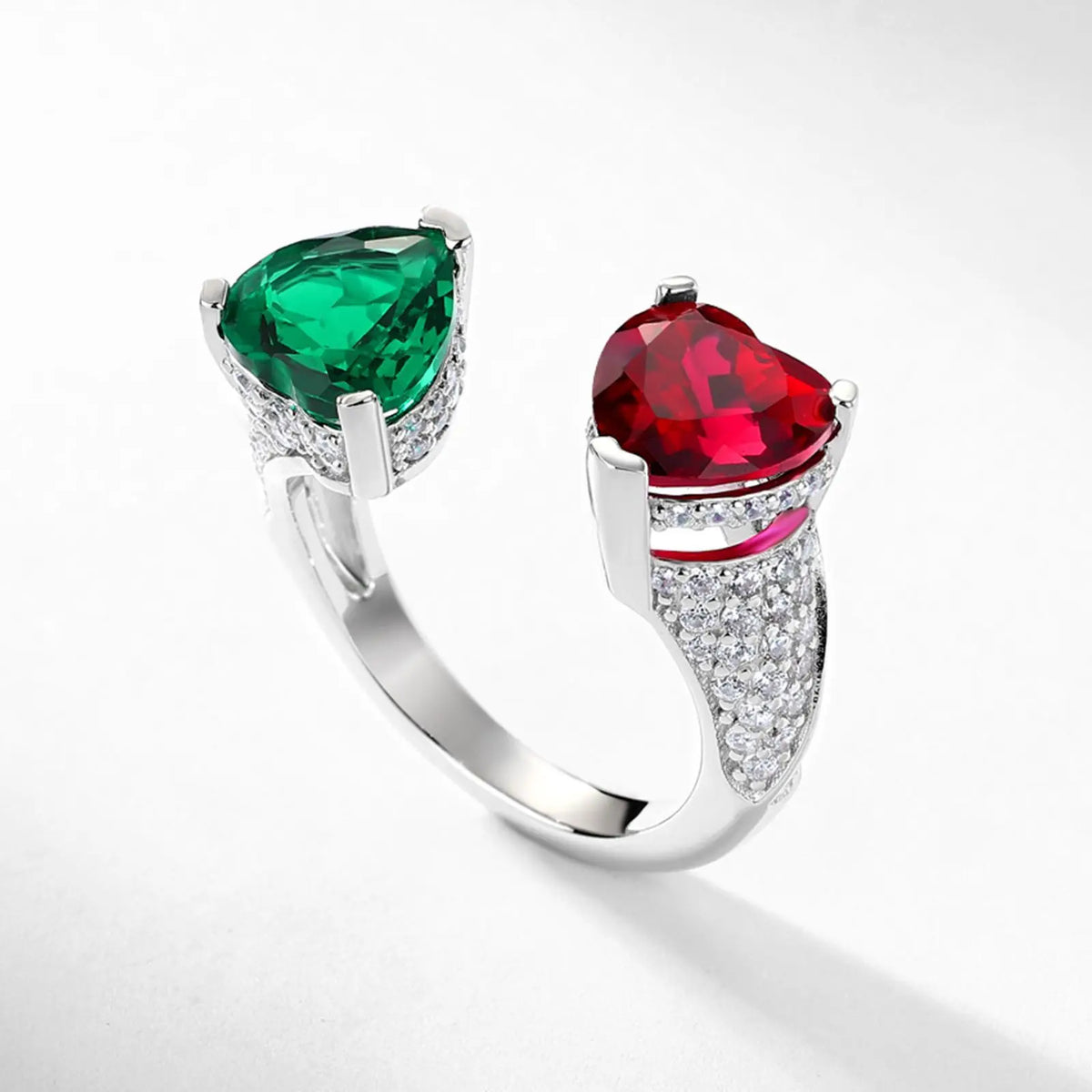 Anillo de joyería de lujo MUSHAN Love Growing con piedras preciosas, fabricado en plata de ley S925, engastado con piedra preciosa roja cultivada, diseño abierto
