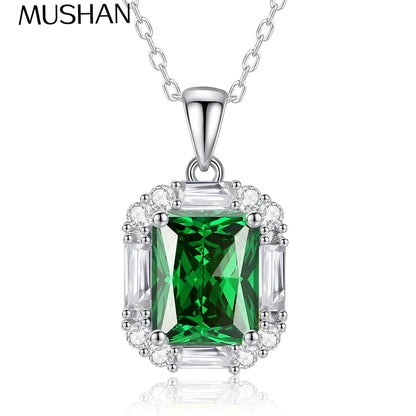 Collar de plata de ley 925 con inicial de circonita 7A de la marca MuShan, joyería de alta calidad bañada en rodio para oficina, regalo para esposa.
