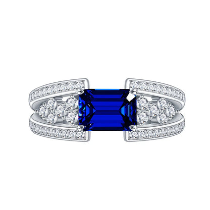 MUSHAN Luxury Jewelry s 925 Sterling Silver Rings Bands For Women 2.5 Carat Sapphire Gemstones Ring For Women Girls Fine Jewelry