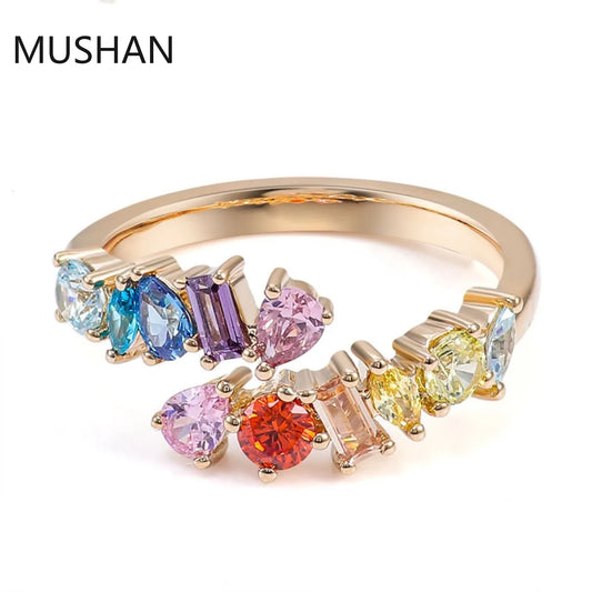 MUSHAN Luxury Custom 14K 18K Gold Rings Band Jewelry With Moissanite Diamond Lab Grown Gemstones Diamond Wedding Ring For Women