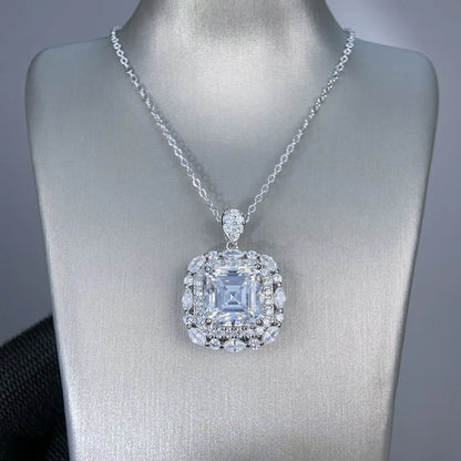 Collar de 16 pulgadas de plata de ley 925 marca MuShan con moissanita ovalada, exquisito para novia, chapado en oro de 18K, patente MST