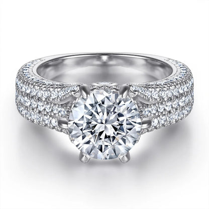 MuShan Jewelry 925 Sterling Silver Rings Bands Rings Bands Ring 7A Cubic Zirconia Birthday Engagement Anniversary  Women Gift
