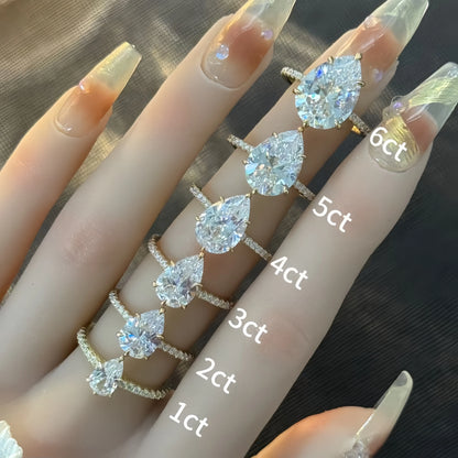 Anillo de plata de ley 925 marca MuShan, anillo de compromiso con moissanita redonda para mamá, chapado en oro real de 18K, anillos con patente MST