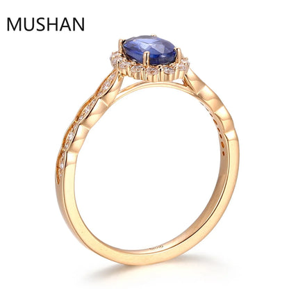 MUSHAN Luxury Custom 14K 18K Gold Rings Band Jewelry With Moissanite Diamond Lab Grown Gemstones Diamond Wedding Ring For Women