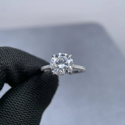 MUSHAN Luxury Jewelry 925 Sterling Silver Ring VVS Moissanite Artisan Ring for Partner 18K Gold Plated MST Patent Fine Jewellery
