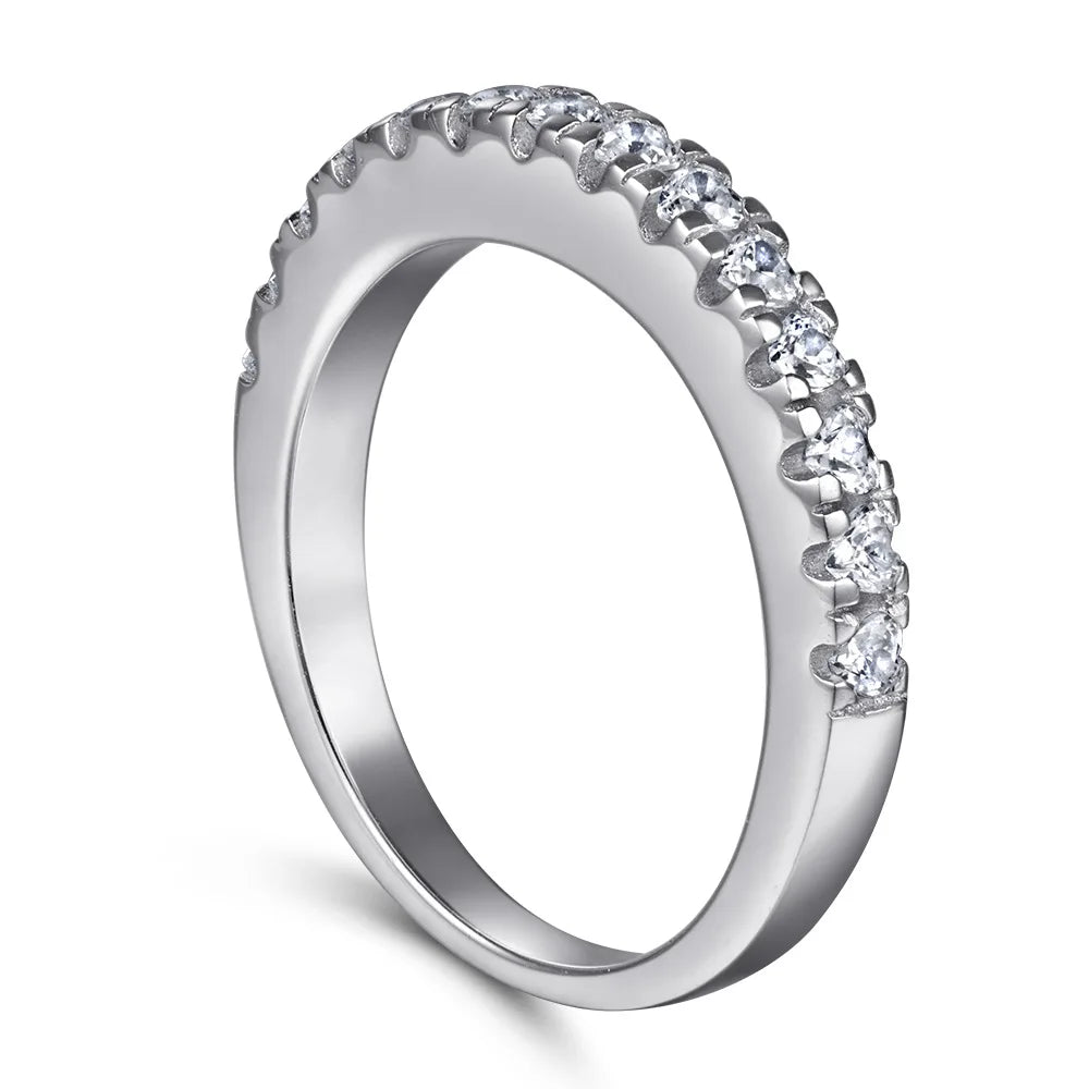 MuShan Jewelry 925 Sterling Silver Elegant Engagement Ring 5A Cubic Zirconia Rings Bands Anniversary Rings Bands  Women Gift