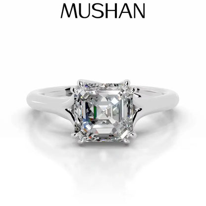 Anillo de joyería personalizada MUSHAN de plata de ley 925, banda con diamante de moissanita real, color D, nivel VVS1, anillos de plata s925, joyería fina