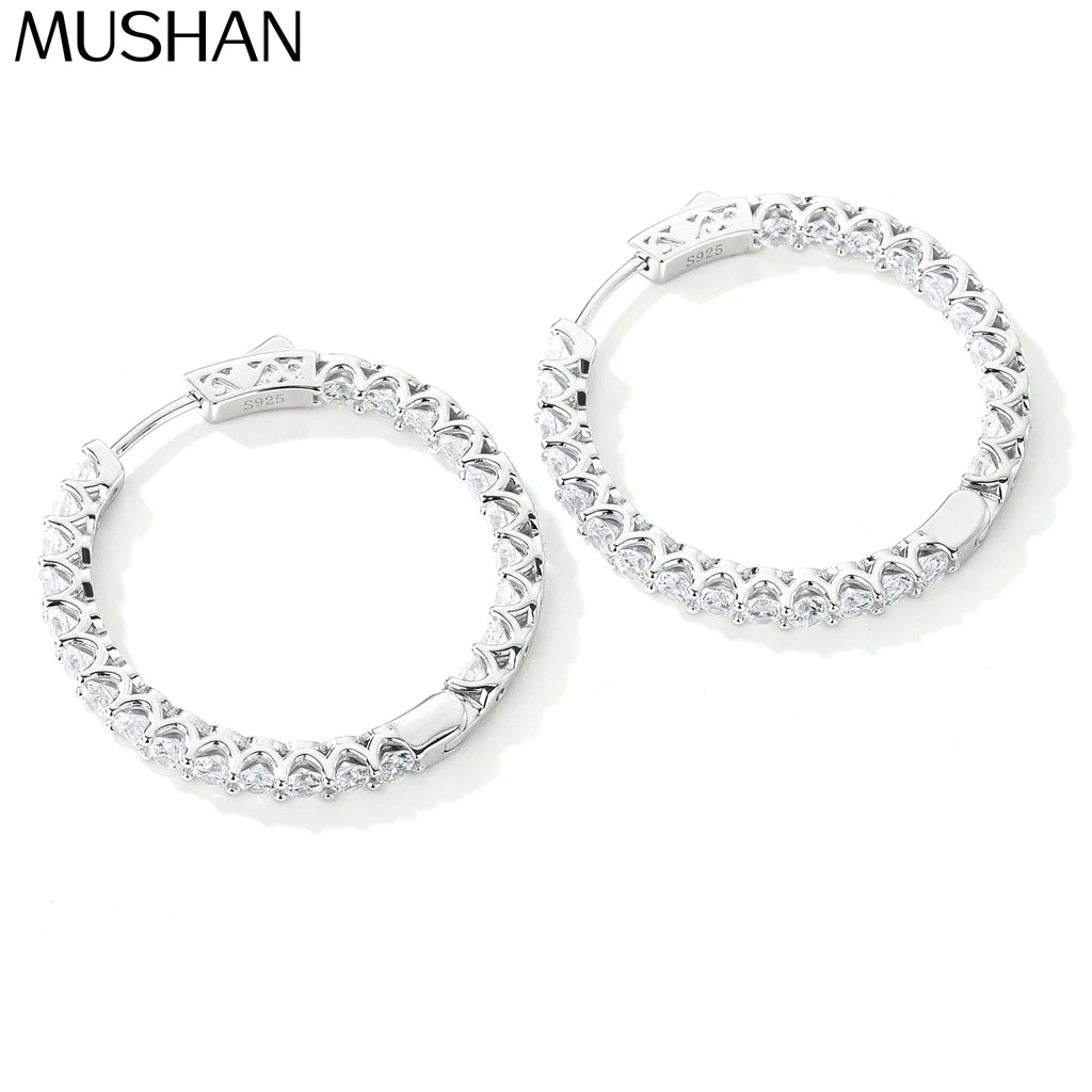 MuShan Jewelry 925 Sterling Silver Earring Designer High Carbon Gemstones 5A CZ Gemstones 925 Sterling Silver Studs Accessories
