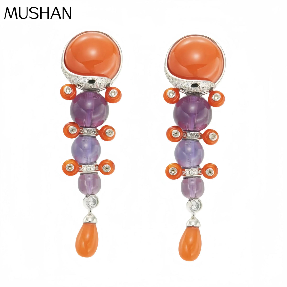 MS Luxury Jewelry 925 Sterling Silver Earrings Stud Engagement Women Stud Drop Pendant Earrings Ear S925 Fine Leopard Jewelry