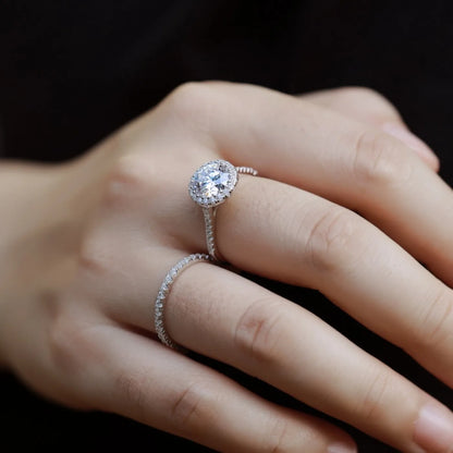 MUHAN Luxury Jewelry  925 Sterling Silver Ring Wedding Band  Women GRA Certificate Moissanite Diamond Rings D Color Fine Jewelry