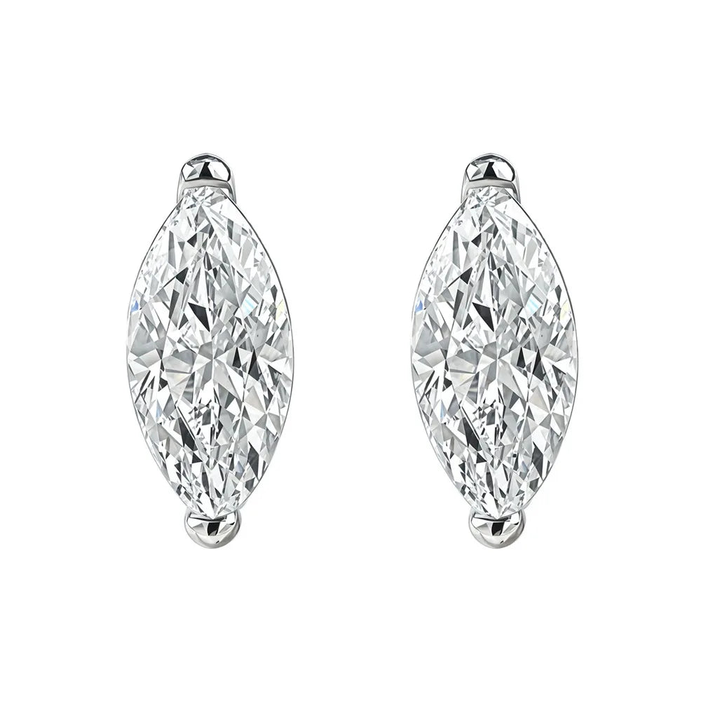 MuShan Luxury Jewelry 925 Sterling Silver Stud Earrings Boho Princess Moissanite Proposal for Fiancee Platinum Plated MST Patent