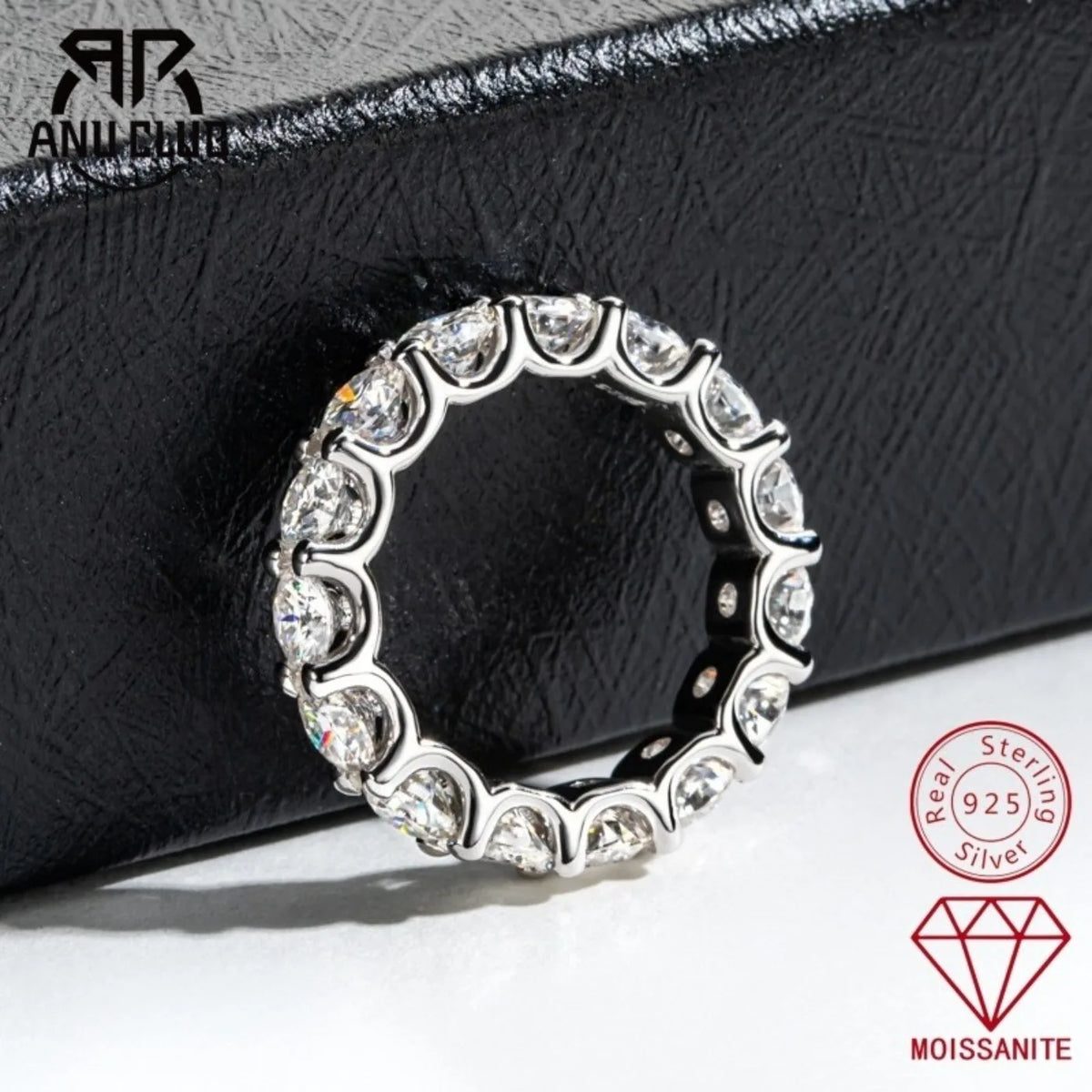 Joyas de lujo MUHAN, anillo de plata de ley 925, alianza de boda, anillos de diamantes de moissanita con certificado GRA para mujer, color D, joyería fina