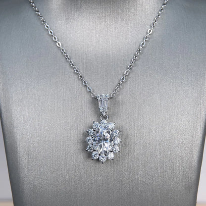 MuShan Luxury Jewelry 925 Sterling Silver Necklace 20IN 1CT Moissanite Evening Modern for Women 18K Gold Plated MST Patent