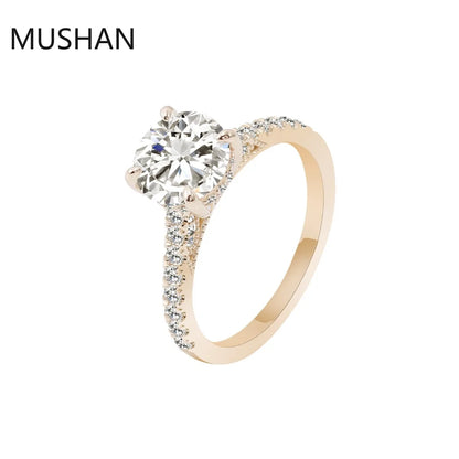 MUSHAN Luxury Custom 14K 18K Gold Rings Band Jewelry With Moissanite Diamond Lab Grown Gemstones Diamond Wedding Ring For Women