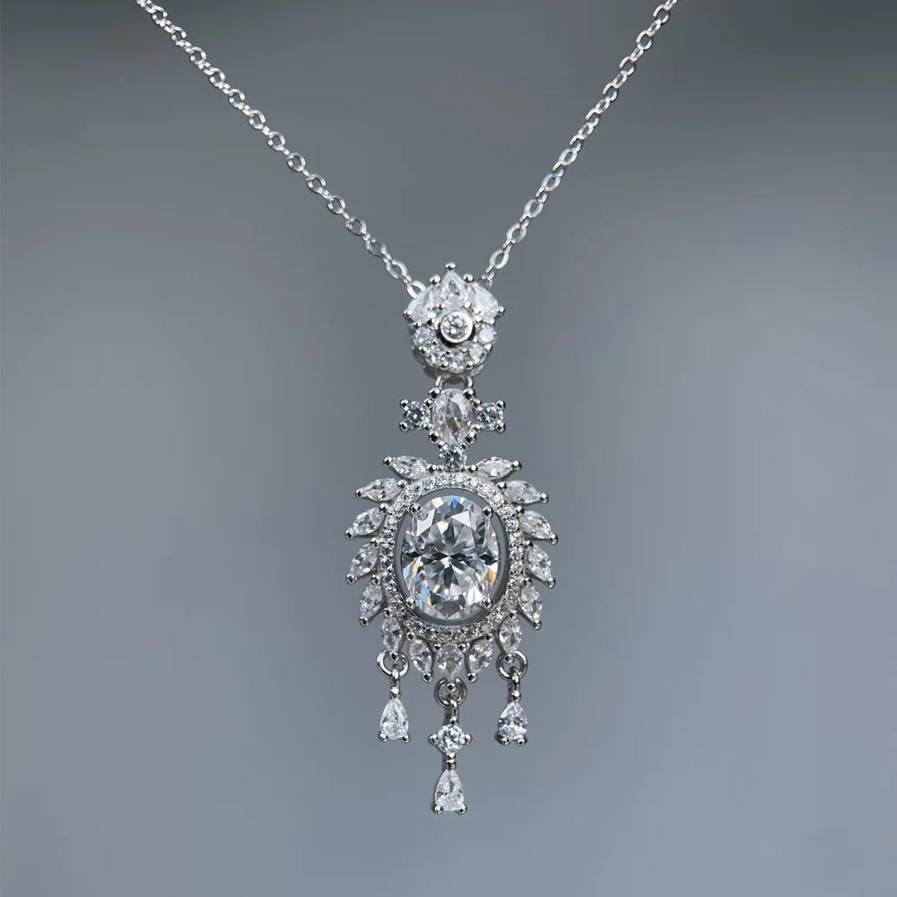 Pendentif goutte en argent sterling 925 de la marque MuShan, cœur en moissanite pour femme, plaqué or 18 carats, pendentif goutte breveté MST pour les fêtes