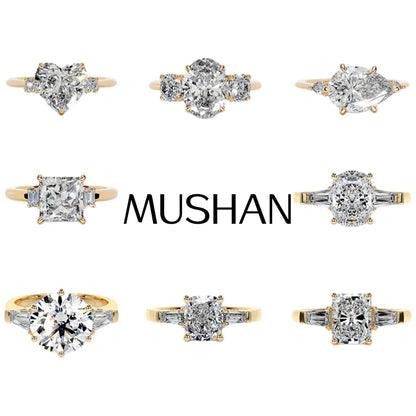 MUSHAN Custom Jewelry 925 Sterling Silver Ring Moissanite D Color VVS1 Fine Marquise Vivid Modern Chic Lady Rings Diamond