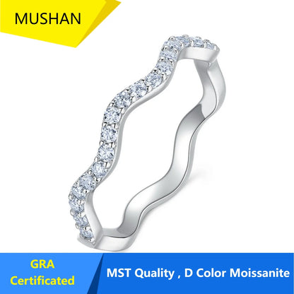 Bague de mariage MUHAN Luxury Jewelry en argent sterling 925 pour femme, alliance en diamant moissanite couleur D avec certificat GRA, joaillerie fine