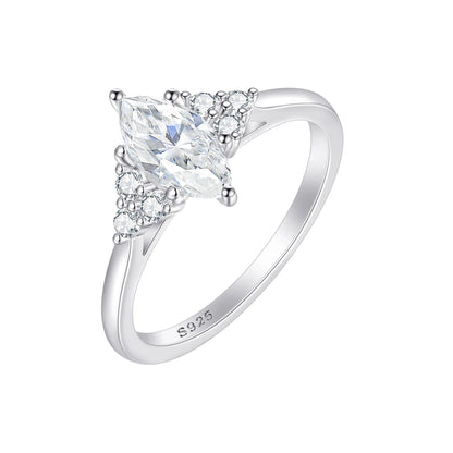 MuShan Designer Jewelry 925 Sterling Silver Ring Zircon 7A Marquise Vacation for Girls 18K Rose Gold Plated Fine Jewelry Rings
