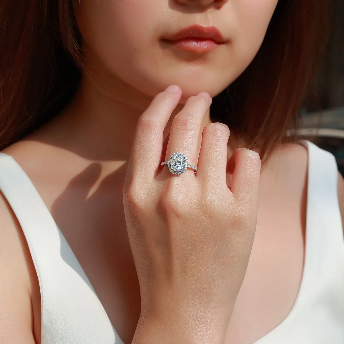 MUSHAN Luxury Jewelry 925 Sterling Silver Ring Band Women GRA Certificated Moissanite Diamond Emerald D Color Rings Fine Jewelry