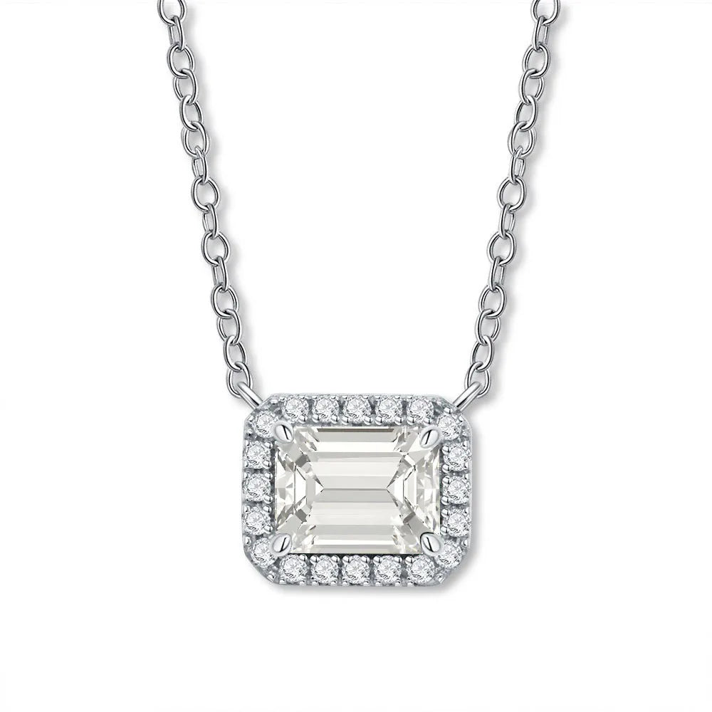 MUSHAN Bijoux de luxe pour femme, pendentif cube de sucre en argent sterling S925 avec diamant haut carbone, collier avec saphir et diamants
