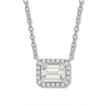 MUSHAN Bijoux de luxe pour femme, pendentif cube de sucre en argent sterling S925 avec diamant haut carbone, collier avec saphir et diamants