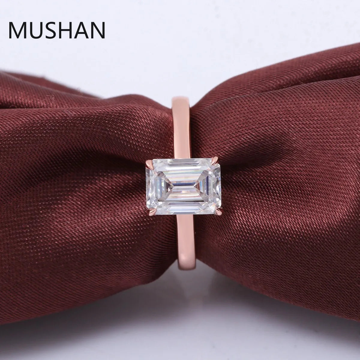 MUSHAN Luxury Custom 14K 18K Gold Rings Band Jewelry With Moissanite Diamond Lab Grown Gemstones Diamond Wedding Ring For Women